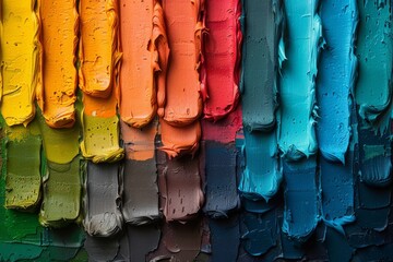 Poster - This image captures multiple tubes of colorful paint being squeezed, showcasing the vibrancy and texture