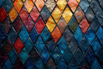 Poster - This image showcases a beautiful mosaic of glass textures in a rainbow of colors, conveying a sense of diversity and unity