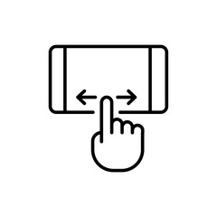 Poster - Touch screen outline icons, minimalist vector illustration ,simple transparent graphic element .Isolated on white background