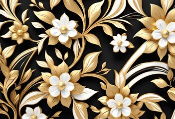 Sticker - seamless floral background