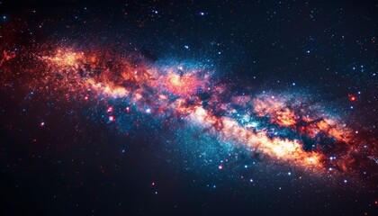 Wall Mural - A galaxy with a long, colorful line of stars by AI generated image