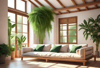 Wall Mural - modern living room with sofa