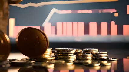 Poster - Bitcoin on Top of Coin Stack Generative AI