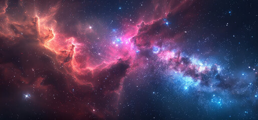 Wall Mural - a galaxy with a long, colorful line of stars by ai generated image