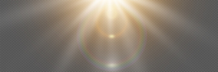sunlight with special glare effect. on a transparent background.