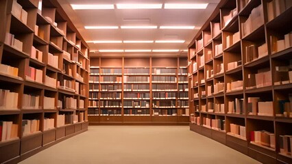 Poster - Extensive Library Filled With Books Generative AI