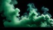 © Elie - green smoke spread on black background create with ai