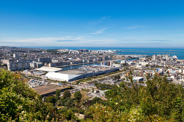 Wall Mural - Aerial view of the city center of Cherbourg-en-Cotentin