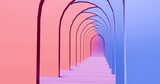 Fototapeta  - Architecture interior background empty arched pass 3d render