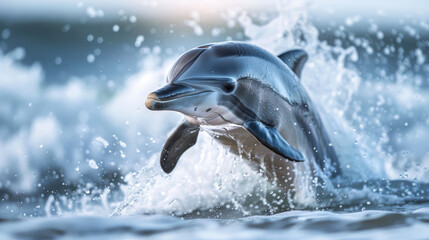 Wall Mural - Dolphin jumps out of the water 