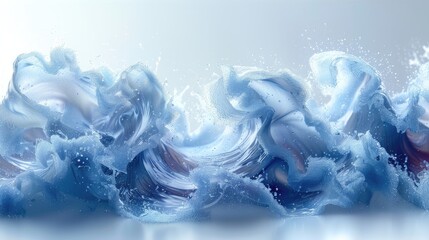 Wall Mural - abstract water waves in blue and white colors  background