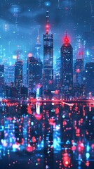 Poster - Futuristic Smart City Control Center with Holographic Displays Showcasing Traffic and Energy Management Representing Urban Development and Innovation