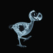 dodo cartoon is walking around side view