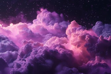 Galaxy nebula flat design side view gas cloud theme 3D render vivid