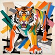 tiger of the color art created with generative AI software