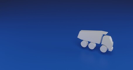 Poster - Isolated realistic white truck symbol with shadow. Located on the right side of the scene. 3d illustration on transparent background