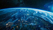© AIsofeel - Earth from space showing city lights flat design top view cosmic view theme