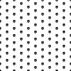 Poster - Square seamless background pattern from geometric shapes. The pattern is evenly filled with big black bear head icons. Vector illustration on white background