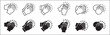 Hand claps icon set symbol of acclamation, compliment, appreciation, ovation, bravo, congratulation. Hand clapping icon. Applause symbol. Sign of applaud in outline graphic design and illustration.