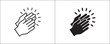 © great19 - Hand clapping icon. Hand clapping symbol. Applaud icon symbol of ovation, respect, praise, cheer, and tribute. Hands gesture. Simple design in flat and outline style.