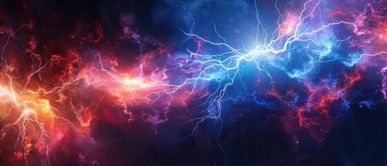 Wall Mural - Intangible lightning jolt background design poster.