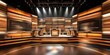 © Ян Заболотний - A game show set with a boardroomstyle design podiums and screens. Concept Game Show, Boardroom Style, Podiums, Screens, Set Design