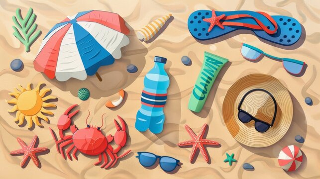 beach accessories on the beach