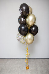 Wall Mural - black and gold balloons for men