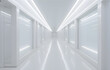 white illuminated corridor interior design