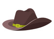 Cartoon hat icon. Male headwear, derby and cowboy. Summer vintage fashion hat vector. Illustration male accessory