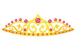 Queen golden crown vector icon. Gold princess tiara cartoon illustration