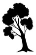 Tree silhouette. Forest and park deciduous tree. Vector nature isolated retro image