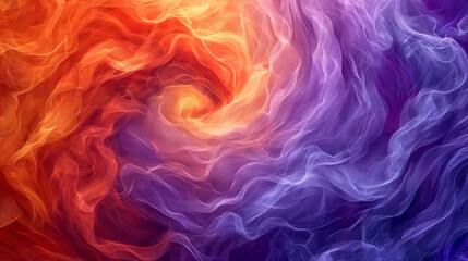 Wall Mural - A colorful swirl of orange and purple with a yellow center