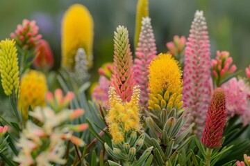 Wall Mural - a garden with a variety of flowers including pink, yellow, and purple