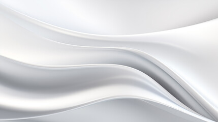 Poster - Abstract soft shiny white gray wavy line background graphic design. Elegant white gray modern architecture art. Blurred backdrop effect back