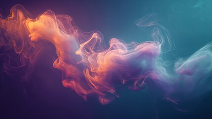 Wall Mural - A colorful smoke trail with a purple and orange hue