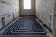 View of a modern underfloor heating system