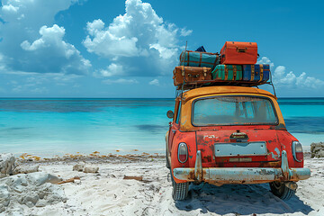 Poster - truck on the beach