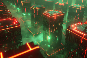 Poster - A computer generated image of a futuristic city