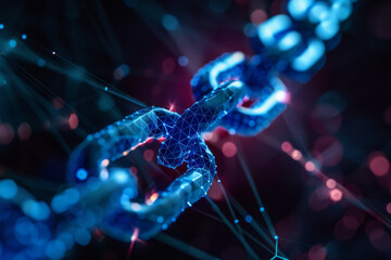 Poster - A computer generated image of a chain with numbers on it