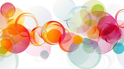 Poster - A vibrant abstract artwork of overlapping circles and ellipses with a varied color palette