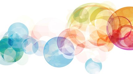 Poster - A vibrant abstract artwork of overlapping circles and ellipses with a varied color palette