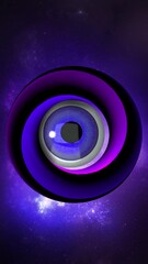 Wall Mural - vertical surreal hypno eye 4k loop features an eye looking around with hypnotic swirls around it wit