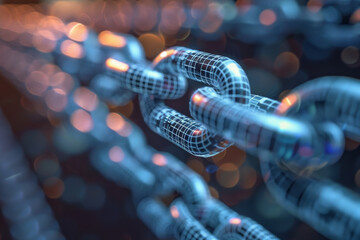 Poster - A close up of a chain with a grid pattern