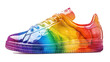 Pride footwear customize sneakers with rainbow laces, holographic finishes, or soles printed with pride symbols.