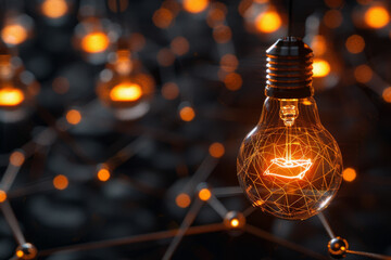 Poster - A light bulb with an envelope inside of it