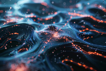 Poster - A computer generated image of a blue and orange background