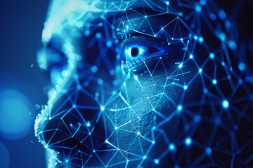 Poster - A computer generated image of a person 's face