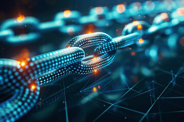 Poster - A close up of a chain with dots on it