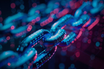 Poster - A close up of a chain with numbers on it